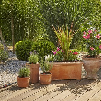 Gardena Micro-Drip Start-sæt til terrasse eller altan - 7 krukker eller 3 plantekasser